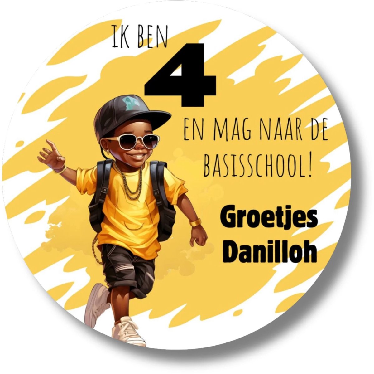 Naamstickers 4 Jaar | Traktatie Basisschool Jongen | 20 Gepersonaliseerde Stickers